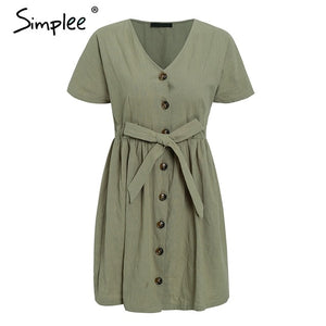 short sleeve linen dress