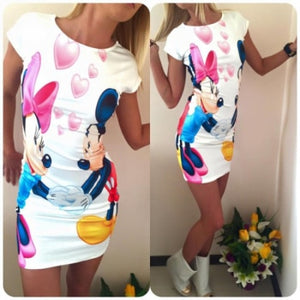 short sleeve round mini dress