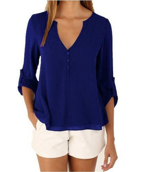 long sleeve chiffon blouse