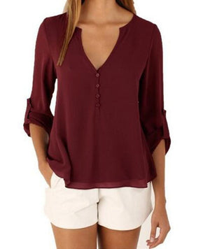 long sleeve chiffon blouse