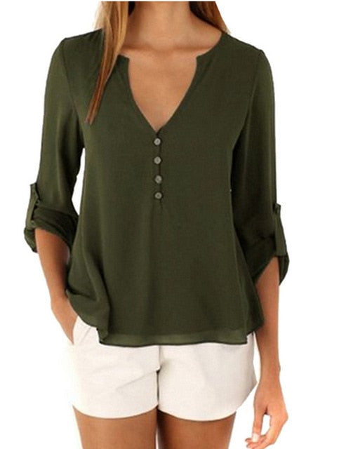 long sleeve chiffon blouse