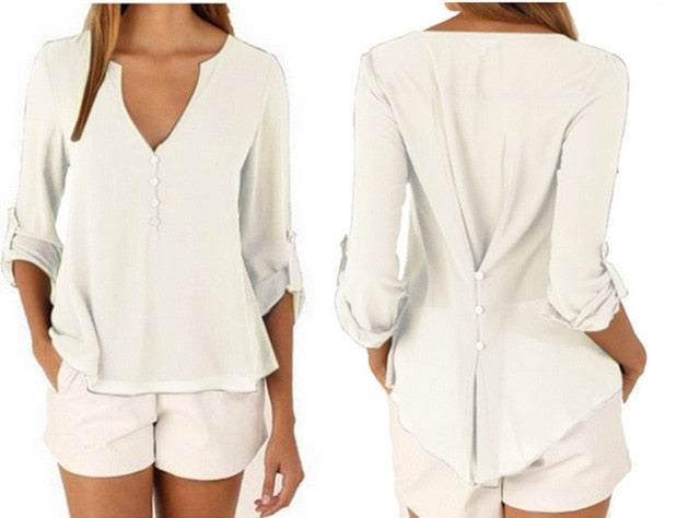 long sleeve chiffon blouse