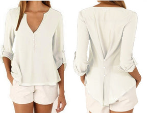 long sleeve chiffon blouse