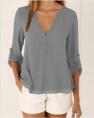 long sleeve chiffon blouse