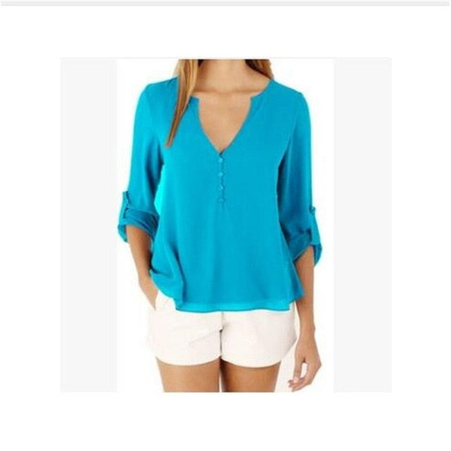 long sleeve chiffon blouse