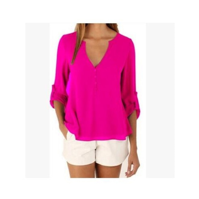 long sleeve chiffon blouse