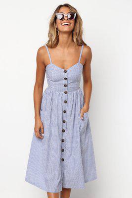 buttoned linen dress