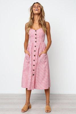 buttoned linen dress