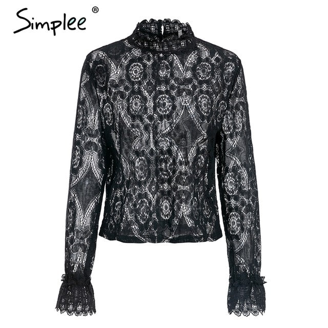 white lacy blouse shirt