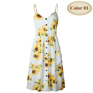 long dress with button decor