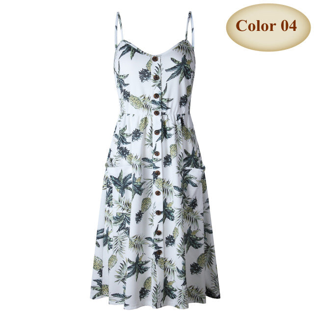 long dress with button decor