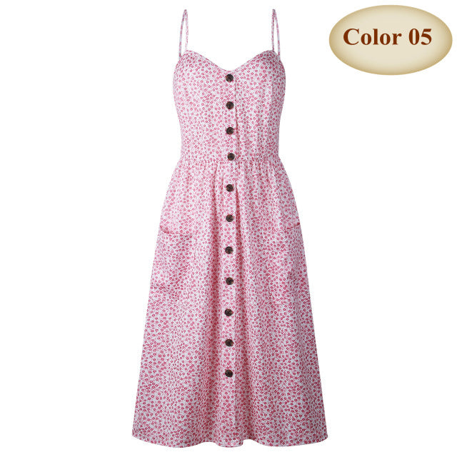 long dress with button decor