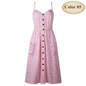 long dress with button decor