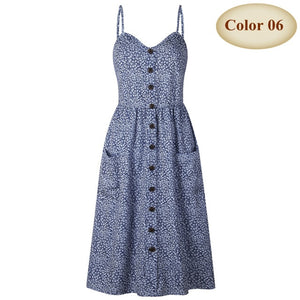long dress with button decor