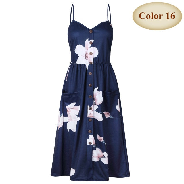 long dress with button decor