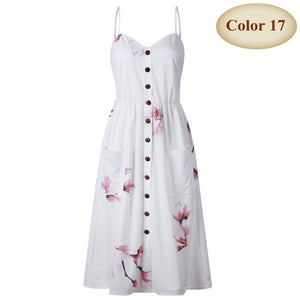 long dress with button decor