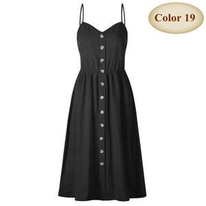 long dress with button decor