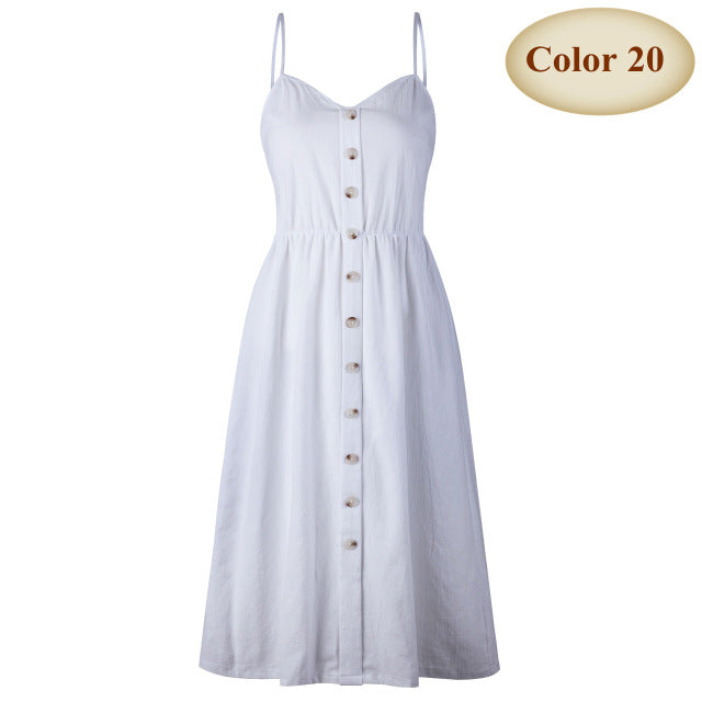long dress with button decor