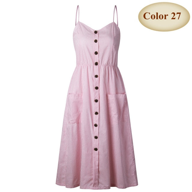 long dress with button decor