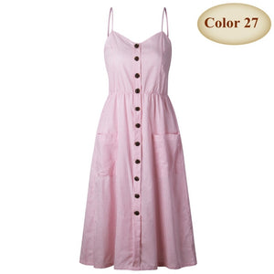 long dress with button decor