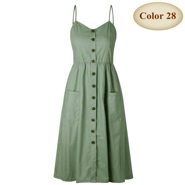 long dress with button decor