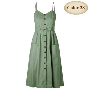 long dress with button decor